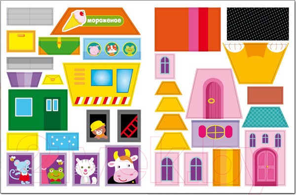 Изображение товара Развивающая книга Мозаика-Синтез Геометрические наклейки. Прямоугольник / МС11449