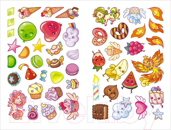 Изображение товара Раскраска Мозаика-Синтез Единороги с наклейками. В сладкой сказке / МС11645