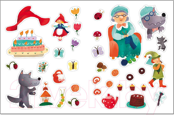 Изображение товара Развивающая книга Мозаика-Синтез Любимые сказки с наклейками. Красная шапочка / МС10711