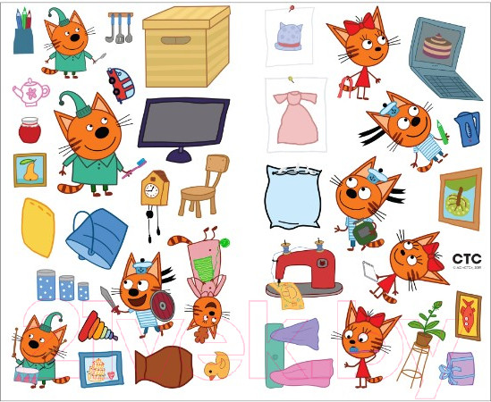 Изображение товара Развивающая книга Мозаика-Синтез Три кота. Наклейки. Наш дом / МС11533