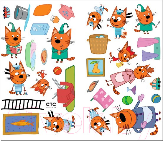 Изображение товара Развивающая книга Мозаика-Синтез Три кота. Наклейки. Помогаем маме / МС11532