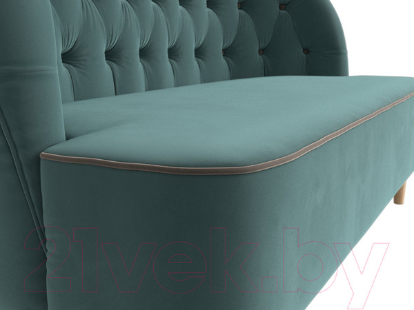 Изображение товара Диван Лига Диванов Амиса 303 / 109828 (велюр, бирюзовый)