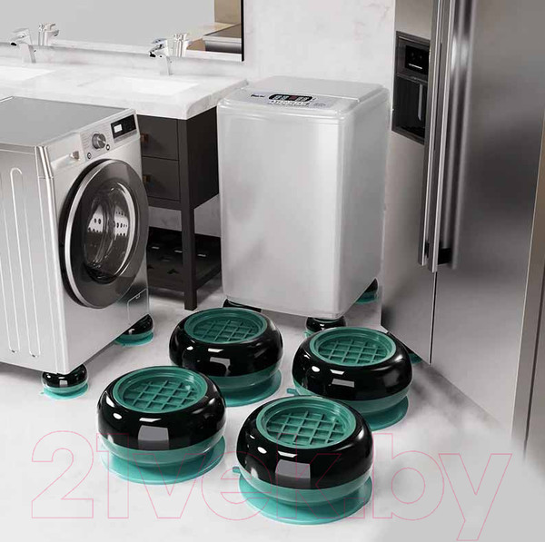 Изображение товара Комплект антивибрационных подставок Toco Для стиральных и посудомоечных машин, холодильников (4шт, зеленый)