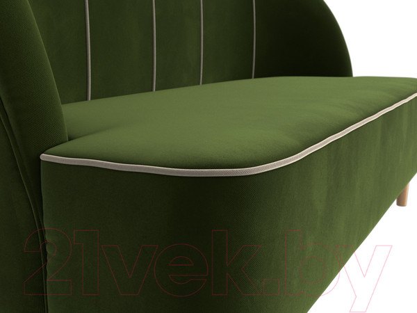 Изображение товара Диван Лига Диванов Фелини 305 / 109864 (микровельвет, зеленый)