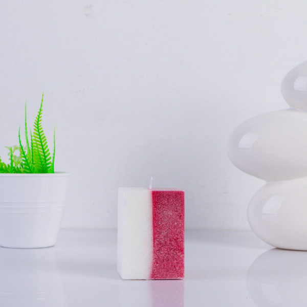 Изображение товара Свеча Богатство аромата Куб Кристаллический узор / 4428293 (глинтвейн)