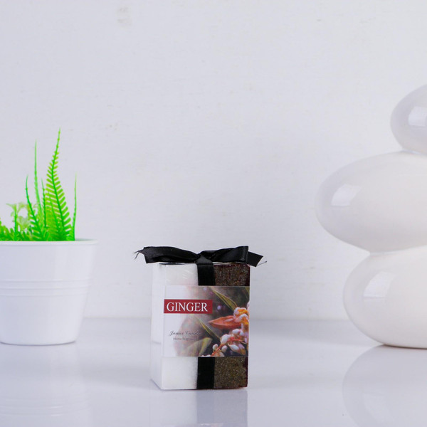 Изображение товара Свеча Богатство аромата Куб Кристаллический узор / 4428291 (имбирь)