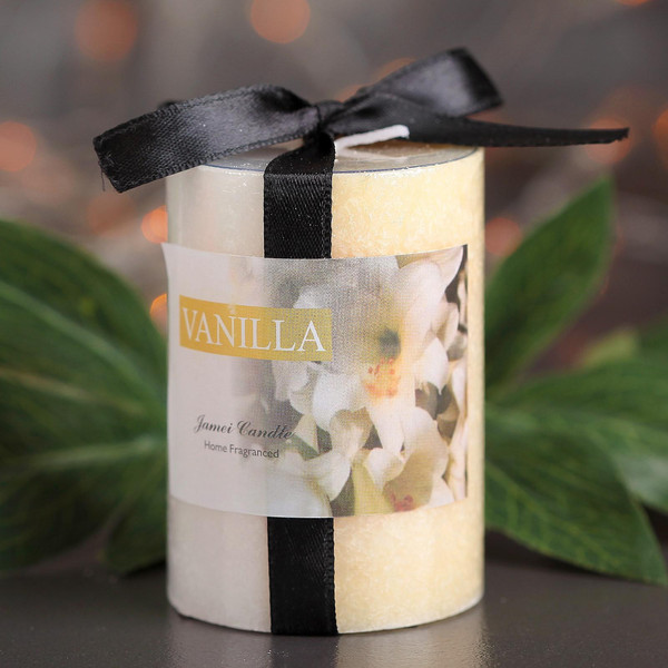 Изображение товара Свеча Богатство аромата Цилиндр Кристаллический узор / 3680553 (ваниль)