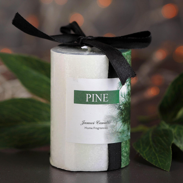 Изображение товара Свеча Богатство аромата Цилиндр Кристаллический узор / 3680551 (хвойный)