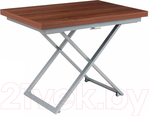 Изображение товара Стол-трансформер Levmar Compact MW (миланский орех/опоры серебристый)