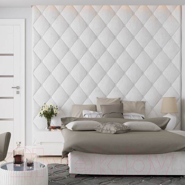 Изображение товара Гипсовая панель Polinka Кожаный диван К1 (420x420, белый)