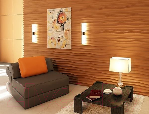 Изображение товара Гипсовая панель Polinka Дюны1 Д1 (420x420, белый)