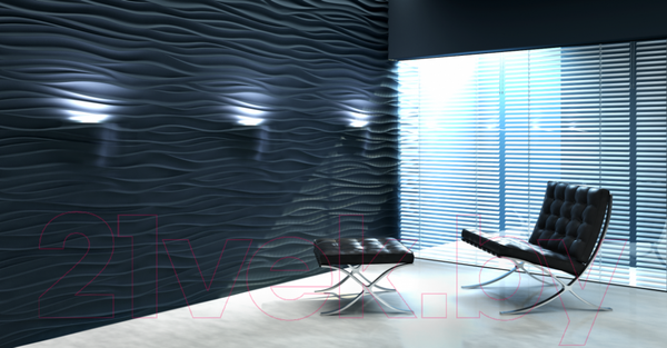 Изображение товара Гипсовая панель Polinka Дюны1 Д1 (420x420, белый)