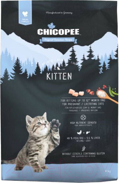 Изображение товара Сухой корм для кошек Chicopee HNL Kitten для котят и беременных кошек (8кг)