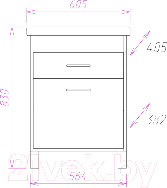 Изображение товара Тумба с умывальником Onika Натали 60.13 106001 + Фостер 60