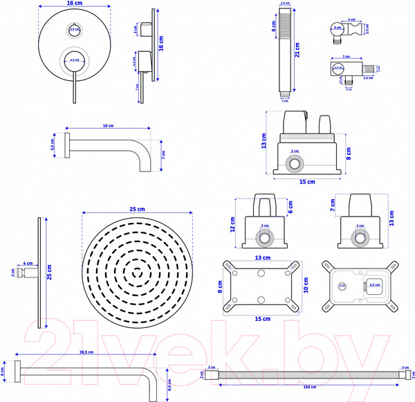 Изображение товара Душевая система со смесителем REA Lungo REA-P4125