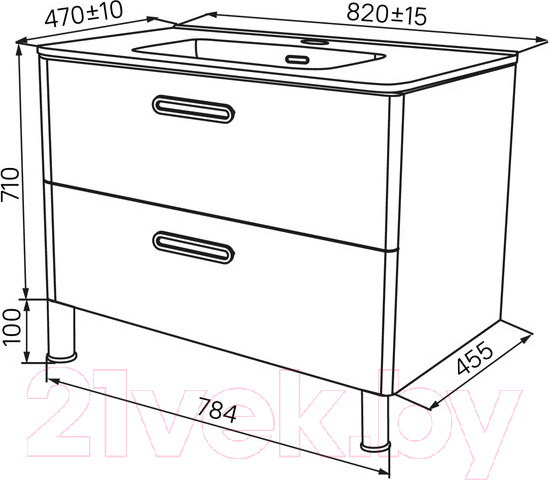 Изображение товара Тумба под умывальник IDDIS Brick BRI80WFi95
