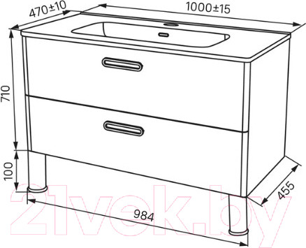 Изображение товара Тумба под умывальник IDDIS Brick BRI10WFi95