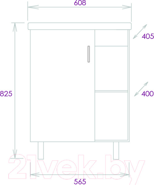 Изображение товара Тумба с умывальником Onika Тимбер 60.01 106116 + Фостер 60