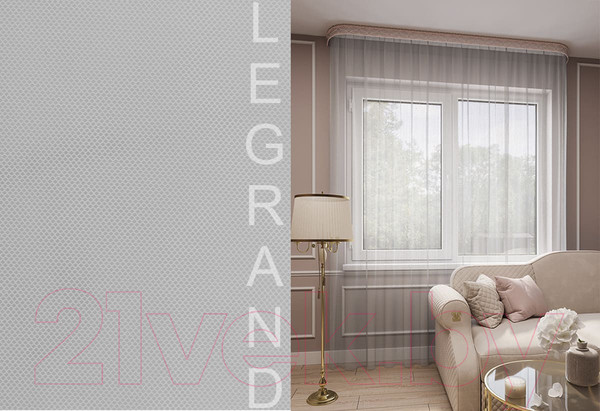 Изображение товара Гардина LEGRAND Грек 300x280 / 58 086 294 с утяжелителем (серый)
