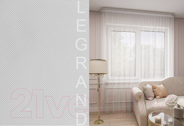 Изображение товара Гардина LEGRAND Грек 500x260 / 58 084 750 с утяжелителем (белый)