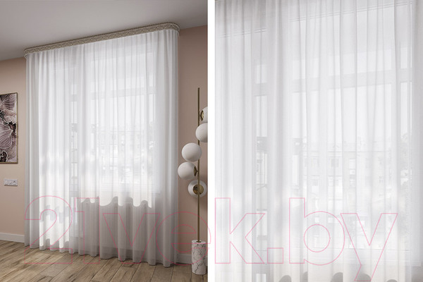 Изображение товара Гардина LEGRAND Вуаль шелк 500x260 / 58 083 054 с утяжелителем (белый)