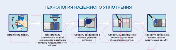 Изображение товара Фиксатор резьбы РегионСпецТехно Сантехмастер Гель / 61034 (15г, синий)