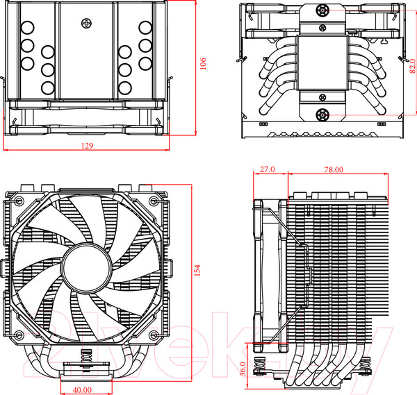 Изображение товара Кулер для процессора ID-Cooling SE-226-XT Black