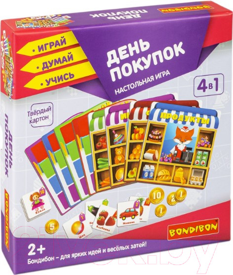 Изображение товара Развивающая игра Bondibon День покупок 4 в 1 / ВВ4872