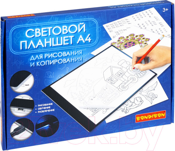 Изображение товара Набор для творчества Bondibon Световой планшет для рисования и копирования / ВВ5195