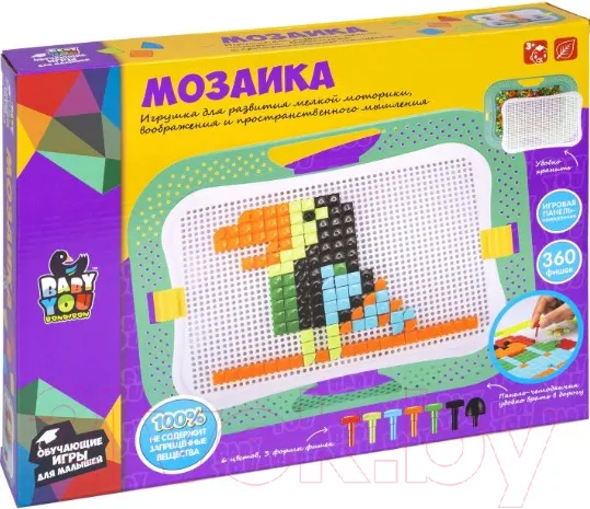 Изображение товара Развивающая игра Bondibon Мозаика для малышей пиксельная / ВВ5319
