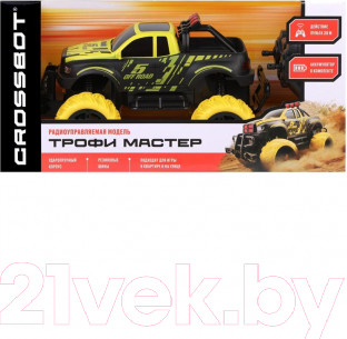 Изображение товара Радиоуправляемая игрушка Crossbot Джип Трофи Мастер / 870597 (черный/желтый)