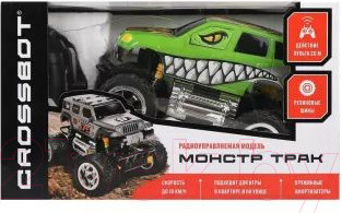 Изображение товара Радиоуправляемая игрушка Crossbot Джип Монстр трак Динозавр / 870609 (зеленый)
