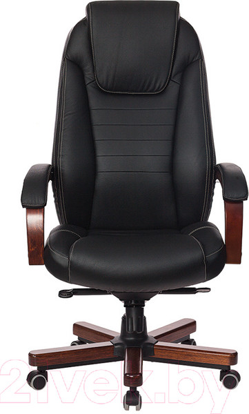 Изображение товара Кресло офисное Бюрократ T-9923 Walnut (кожа черная/крестовина металл/дерево)