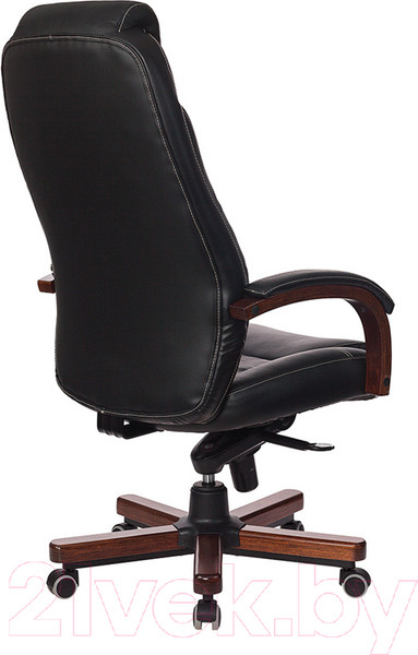 Изображение товара Кресло офисное Бюрократ T-9923 Walnut (кожа черная/крестовина металл/дерево)