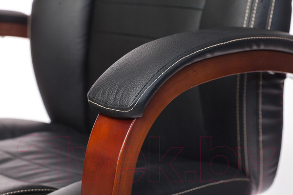 Изображение товара Кресло офисное Бюрократ T-9923 Walnut (кожа черная/крестовина металл/дерево)