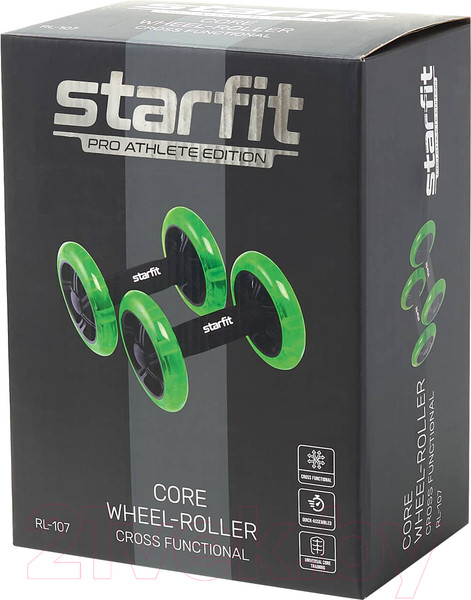 Изображение товара Ролик для пресса Starfit RL-107 (черный/ярко-зеленый)