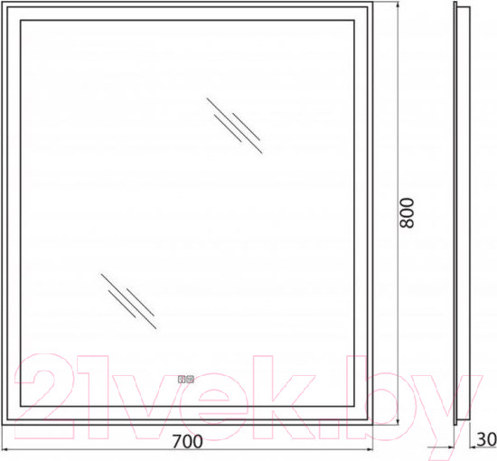 Изображение товара Зеркало BelBagno SPC-GRT-700-800-LED-TCH-WARM