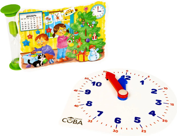 Изображение товара Настольная игра Bondibon Умная сова. Изучаем время / ВВ5199