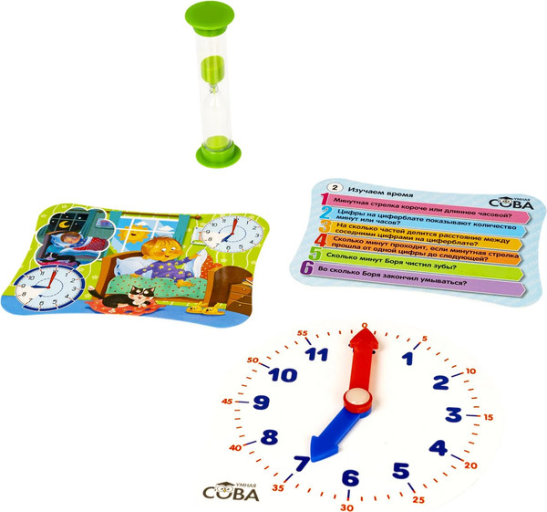 Изображение товара Настольная игра Bondibon Умная сова. Изучаем время / ВВ5199