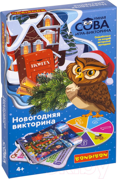 Изображение товара Настольная игра Bondibon Умная сова. Новогодняя викторина / ВВ5215