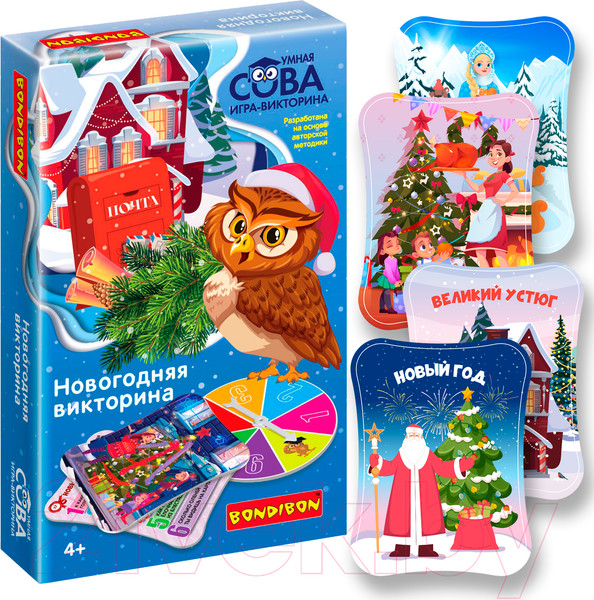 Изображение товара Настольная игра Bondibon Умная сова. Новогодняя викторина / ВВ5215
