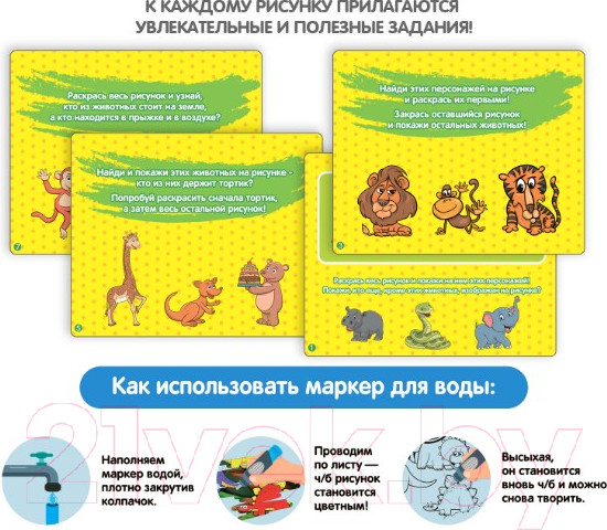 Изображение товара Раскраска Bondibon Водные раскраски. Животные / ВВ5242