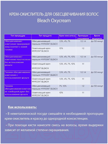 Изображение товара Крем для окисления краски Tefia Mypoint Bleach 1.5% 5 vol (900мл)
