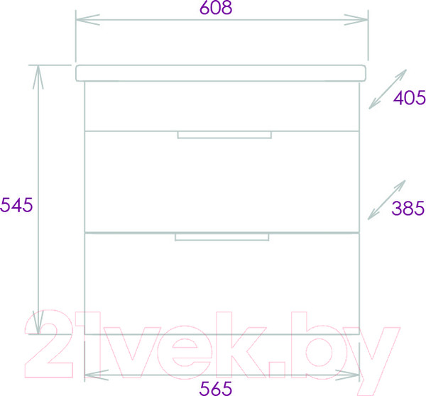 Изображение товара Тумба с умывальником Onika Легран 60.13 + Фостер 60 (106117)