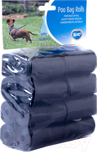 Изображение товара Пакеты для выгула собак Duvo Plus 311341/DV (16x20шт, черный)