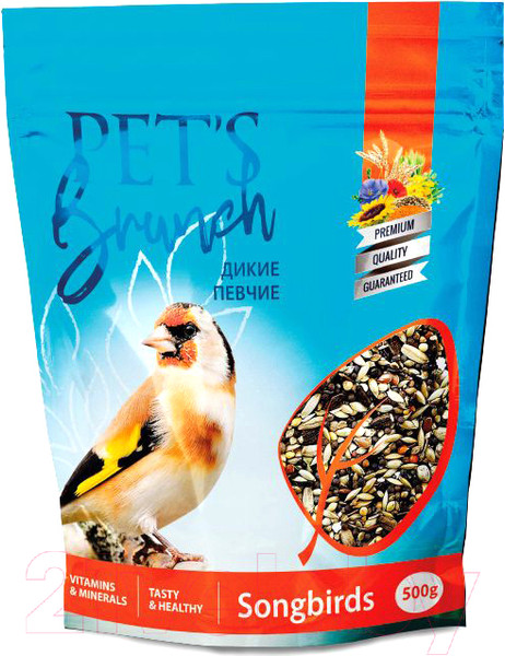 Изображение товара Корм для птиц Pet's Brunch Рацион для диких певчих птиц (500г)