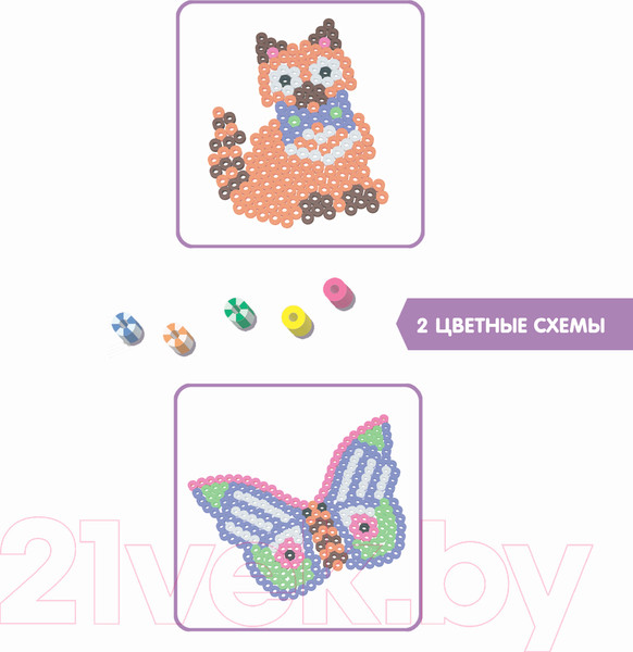 Изображение товара Развивающая игра Bondibon Термомозаика с блестками. Бабочка и кошка / ВВ5043