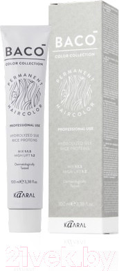 Изображение товара Крем-краска для волос Kaaral Baco Hydrolyzed Silk 9.22 (60мл, очень светлый блондин интенсивно-фиолетовый)