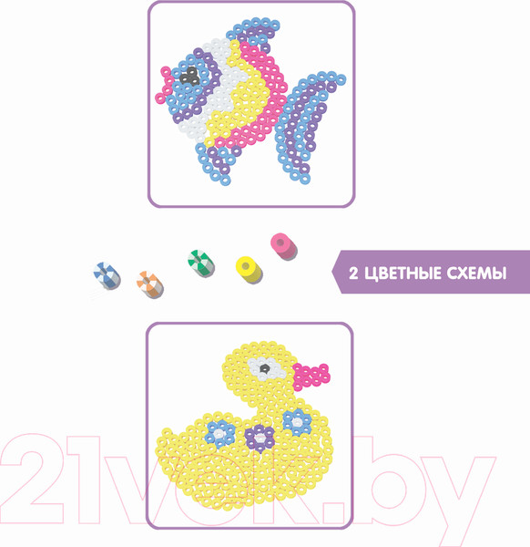 Изображение товара Развивающая игра Bondibon Термомозаика с блестками. Рыбка и утка / ВВ5044