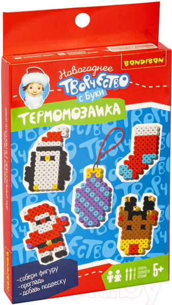 Изображение товара Развивающая игра Bondibon Новогодняя термомозаика. Новый год на Полюсе / ВВ5204